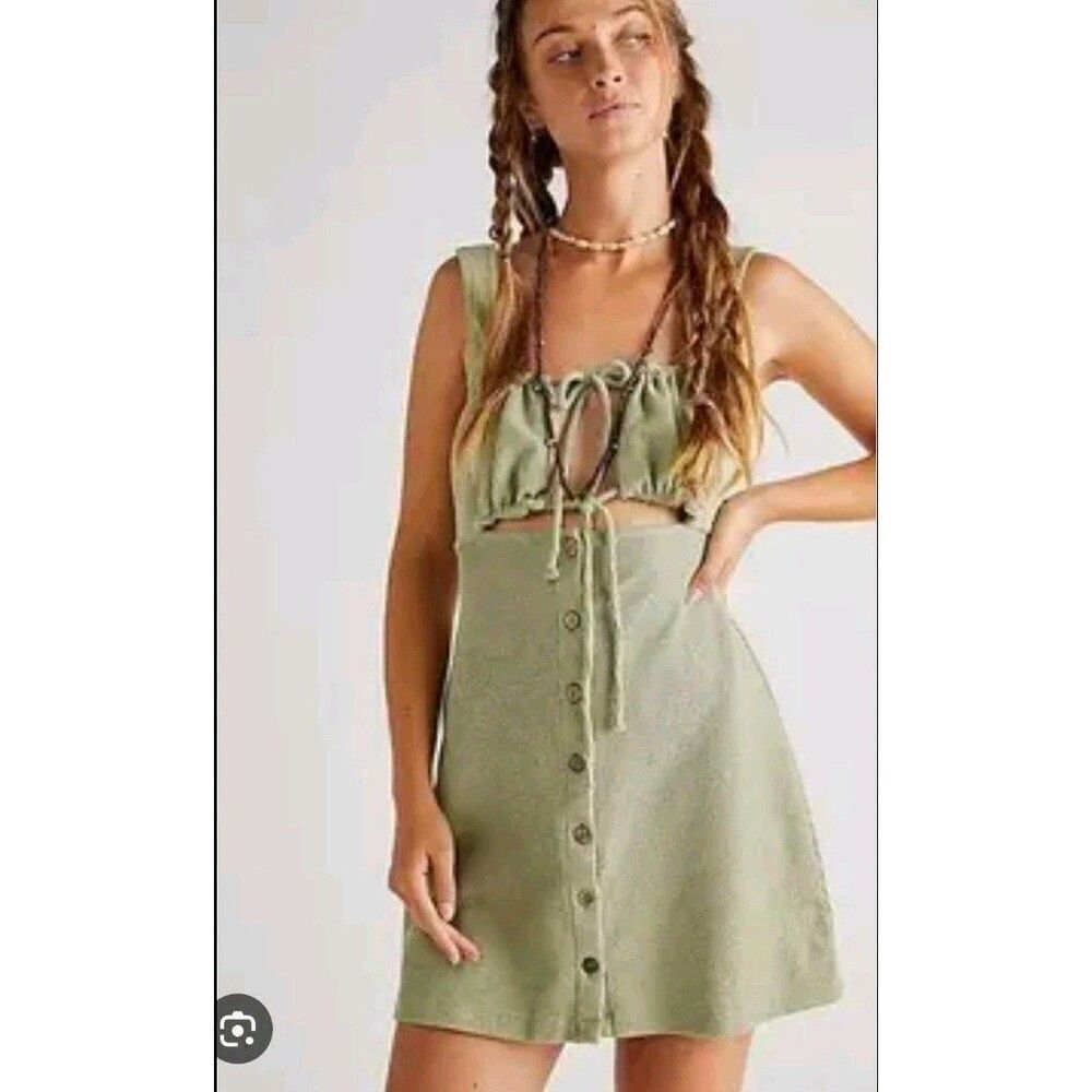 Free People Beach Olivia Mini Dress Green Size Medium